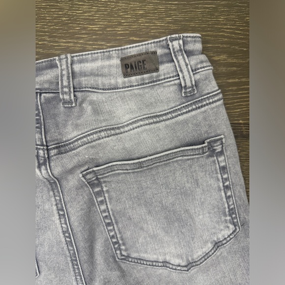 PAIGE Gray Cindy Crop Raw Hemline Button Front Jeans | Size 26 - Picture 5 of 7